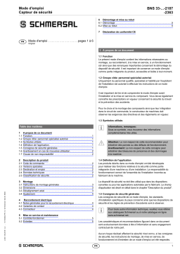 schmersal BNS 33-02Z-2187 Magnetic safety sensor Mode d'emploi