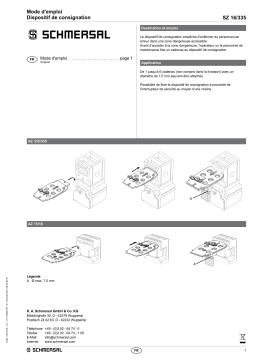 schmersal SPERRZANGE SZ 16/335 Mode d'emploi