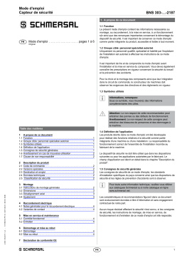 schmersal BNS 303-12ZG-2187 5,0M Mode d'emploi