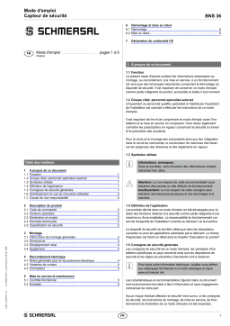 schmersal BNS 36-11/01ZG-ST-L Magnetic safety sensor Mode d'emploi