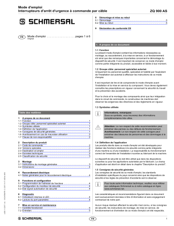 ZQ 900 ST-AS N | schmersal ZQ 900 ST-AS Pull-wire emergency stop switch Mode d'emploi | Fixfr
