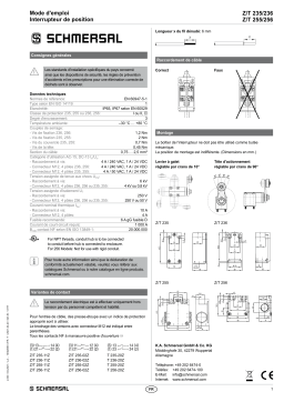 schmersal TR 255-20Z Position switch Mode d'emploi