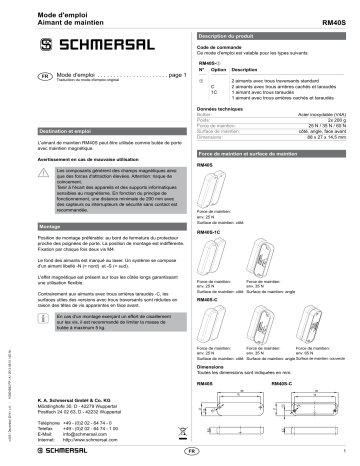 RM40S-C | RM40S-1C | schmersal RM40S Manuel utilisateur | Fixfr