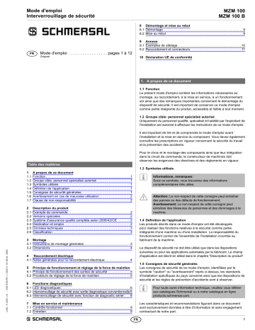 MZM 100 ST-SD2P-A | MZM 100 ST2-1P2PWM-A | MZM 100 ST2-1P2PWRE-A | MZM 100 ST-SD2PREM-A | MZM 100 ST-SD2PRE-A | MZM 100 ST-SD2PR-A | MZM 100 ST2-1P2PR-A | MZM 100 ST2-1P2PWRM-A | MZM 100 ST2-1P2PW-A | schmersal MZM 100 B ST2-1P2PW2R60M-A Solenoid interlock Mode d'emploi | Fixfr