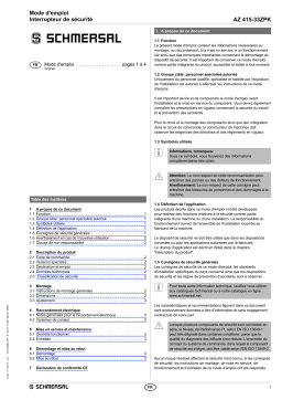 schmersal AZ 415-33ZPK-M20 Safety switch Mode d'emploi