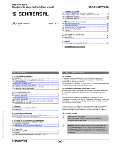 schmersal SRB-E-302FWS-TS Multi-function safety module Mode d'emploi | Fixfr