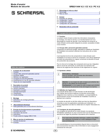 schmersal SRB211AN (V.2) Safety control module Mode d'emploi | Fixfr