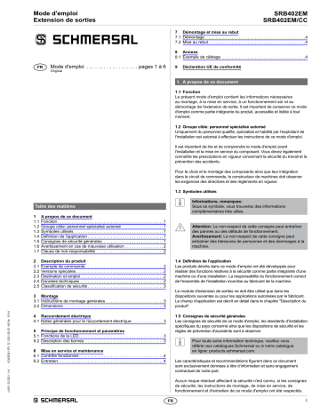 schmersal SRB402EM Output expander Mode d'emploi | Fixfr