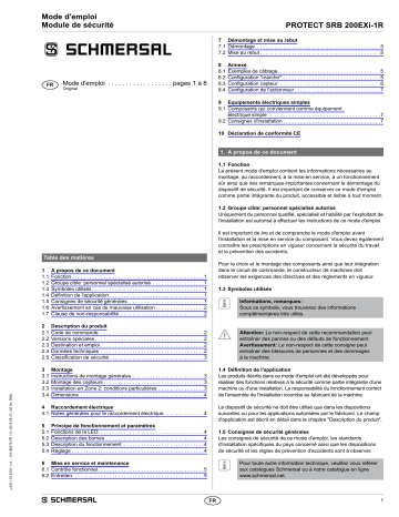 schmersal SRB200EXi-1R EX-Safety control module Mode d'emploi | Fixfr