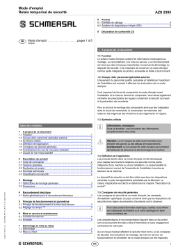 schmersal AZS 2305 24 VDC Fail-safe delay timer Mode d'emploi