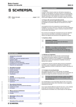 schmersal BNS 33-11ZG-2237 Magnetic safety sensor Mode d'emploi