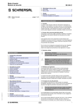 schmersal SE-304 C AUSWERTEGERAET Monitoring of safety edges Mode d'emploi