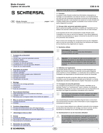 schmersal CSS 8-16-2P-E-LST Mode d'emploi | Fixfr