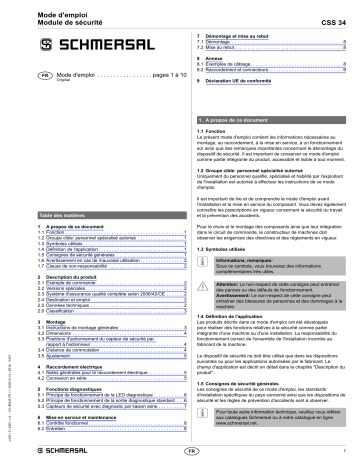 CSS 14-34-S-D-M-L | CSS 14-34-S-D-M-ST | CSS 12-34-V-SD-M-ST | CSS 12-34-V-D-M-ST | CSS 14-34-S-SD-M-L | CSS 12-34-V-SD-M-L | schmersal CSS 14-34-S-SD-M-ST Safety sensor Mode d'emploi | Fixfr