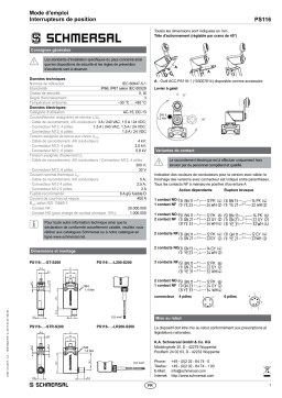 schmersal PS116-Z11-STR-K230 Position switch Mode d'emploi