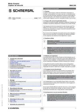 schmersal BNS 250-12ZG Magnetic safety sensor Mode d'emploi