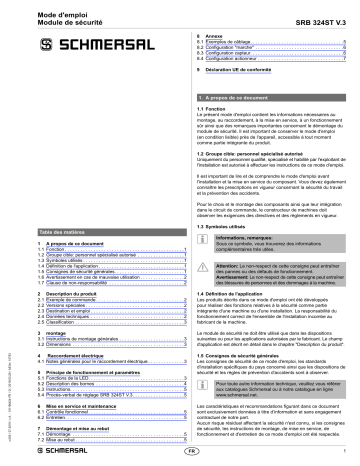 schmersal SRB324ST 24V (V.3) Safety control module Mode d'emploi | Fixfr
