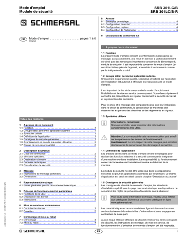 schmersal SRB301LC/B 24V Safety control module Mode d'emploi | Fixfr