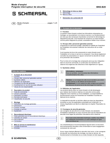 BNS-B20-12ZG-R | BNS-B20-12ZG-ST-L | BNS-B20-12Z-R | BNS-B20-12Z-ST-L | BNS-B20-12ZG-ST-R | BNS-B20-02ZG-H-LST 2,0M | BNS-B20-12Z-ST-R | BNS-B20-12ZG-H-5M | BNS-B20-12Z-H | BNS-B20-12ZG-H | schmersal BNS-B20-12ZG-L Magnetic safety sensor Mode d'emploi | Fixfr