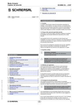 schmersal EX-BNS 33-02ZG-2187-3G/D 5,0M EX magnetic safety sensor Mode d'emploi