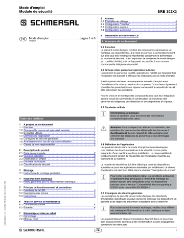 SRB302X3-24VAC/DC-230VAC | schmersal SRB302X3-24/115V Safety control module Mode d'emploi | Fixfr