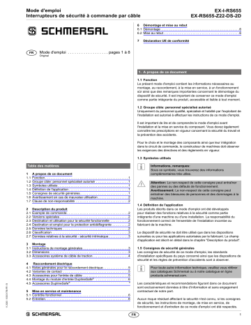 EX-RS655-Z22-DS-2D | schmersal EX-I-RS655-Z22 Ex pull-wire emergency stop switches Mode d'emploi | Fixfr