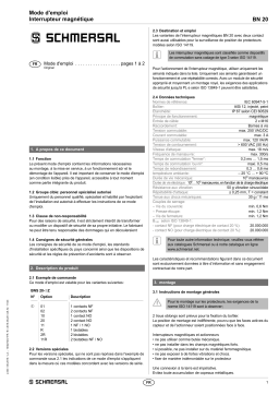 schmersal BN 20-2RZ-M16 Magnetic reed switch Mode d'emploi