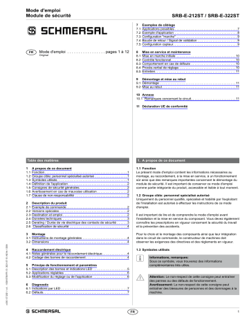 SRB-E-322ST-CC | SRB-E-212ST-CC | SRB-E-322ST | schmersal SRB-E-212ST Multi-function safety relay module Mode d'emploi | Fixfr