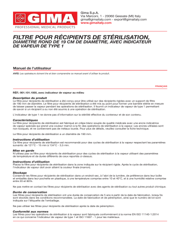 Gima 37328 PAPER FILTER Manuel du propriétaire | Fixfr