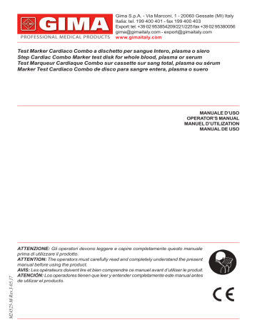 Gima 24525 CARDIAC MARKER TEST - 3 parameters Manuel du propriétaire | Fixfr