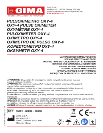 35092 | 35091 | Gima 35093 OXY-4 FINGER OXIMETER - any colour Manuel du propriétaire | Fixfr