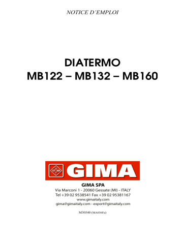 Gima 30540 DIATERMO MB 122 - mono-bipolar - 120 Watt Manuel du propriétaire | Fixfr