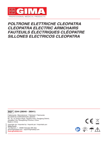 28040 | Gima 28041 CLEOPATRA ELECTRIC CHAIR 3 motors - blue Manuel du propriétaire | Fixfr