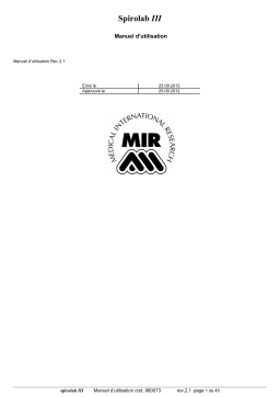 Gima 33521 SPIROLAB III DIAGNOSTIC COLOUR SPIROMETER Manuel du propriétaire