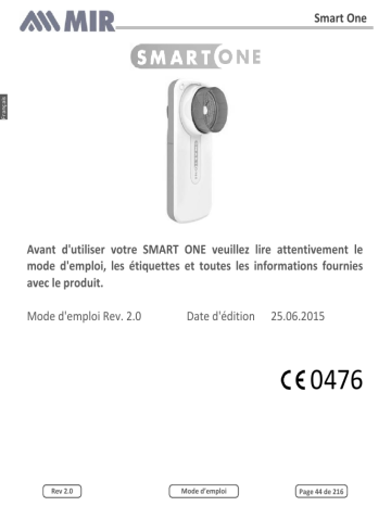 Gima 33681 SMART ONE PEAK FLOW and FEV1 on SmartPhone Manuel du propriétaire | Fixfr