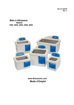 Gima 35521 BRANSON 5800 MH ULTRASONIC CLEANER 9.5 l Manuel du propriétaire