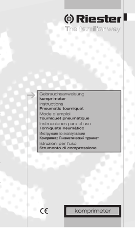 Gima 33150 RIESTER PNEUMATIC TOURNIQUET Manuel du propriétaire | Fixfr