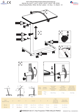 Gima 27475 OVERBED DIFFUSION TABLE - white Manuel du propriétaire