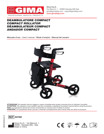 Gima 43162 COMPACT ROLLATOR - foldable - red Manuel du propriétaire | Fixfr