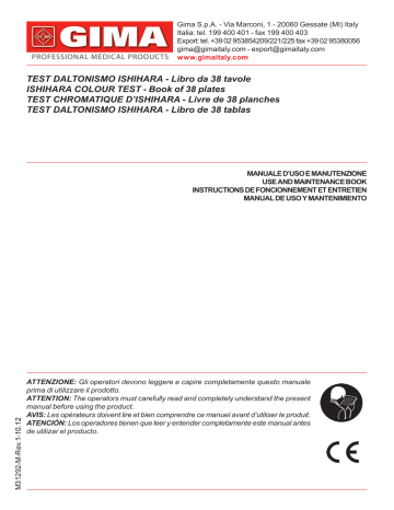 Gima 31292 ISHIHARA COLOUR TESTS - 38 tables Manuel du propriétaire | Fixfr