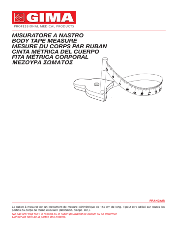 Gima 27343 BODY TAPE MEASURE Manuel du propriétaire | Fixfr