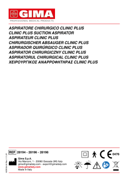 Gima 28196 CLINIC PLUS SUCTION 2x4 l jar 230V Manuel du propriétaire