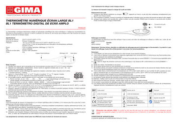 Gima 25553 BL1 WIDE SCREEN DIGITAL THERMOMETER °C - box Manuel du propriétaire | Fixfr