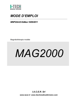 Gima 28300 MAG 2000 MAGNETOTHERAPY - 2 channels Manuel du propriétaire