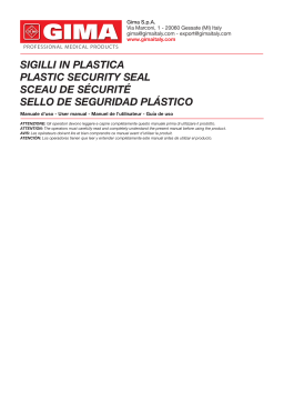 Gima 37330 PLASTIC SECURITY SEAL Manuel du propriétaire