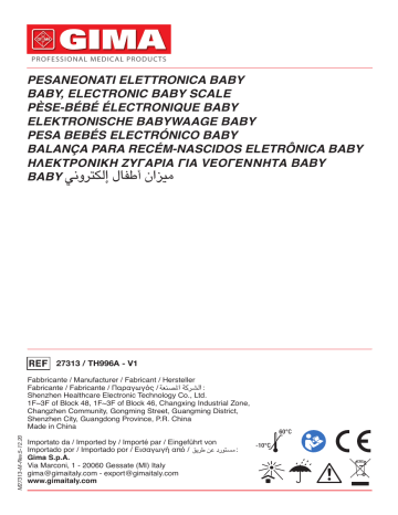 Gima 27313 ELECTRONIC BABY SCALE Manuel du propriétaire | Fixfr