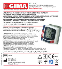 Gima 32786 AUTOMATIC WRIST BLOOD PRESSURE MONITOR Manuel du propriétaire