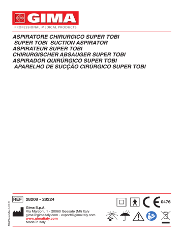 28208 | Gima 28224 SUPER TOBI SUCTION ASPIRATOR 230V Manuel du propriétaire | Fixfr