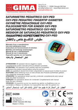 Gima 34266 OXY-PEDIATRIC COLOUR FINGER OXIMETER Manuel du propriétaire