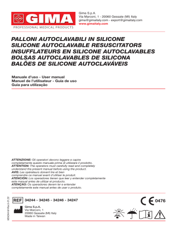 34248 | 34246 | 34244 | 34245 | Gima 34247 SILICONE RESUSCITATOR BAG Manuel du propriétaire | Fixfr